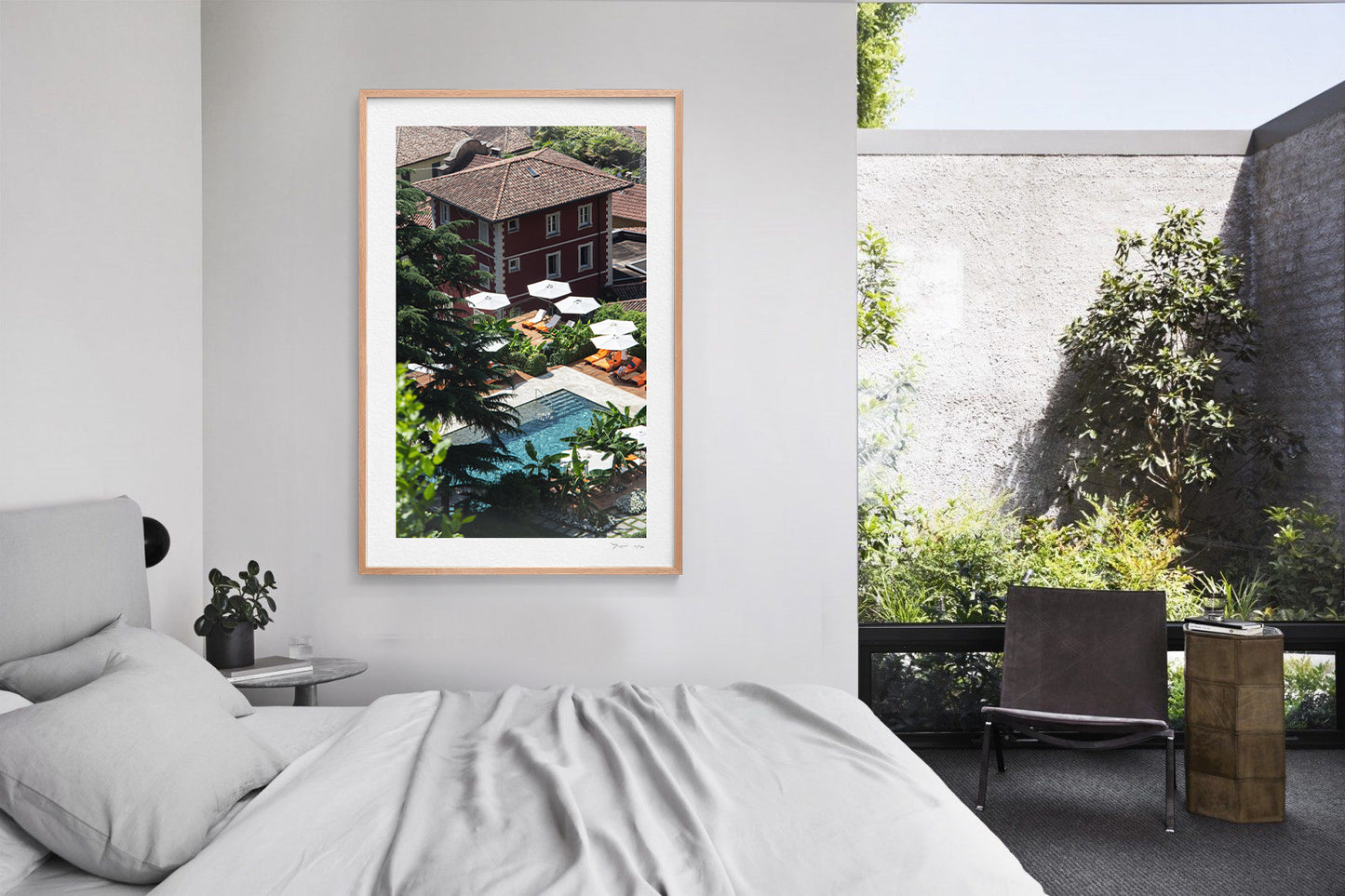 1.23 Italy, Lake Como; Grand Hotel Tremezzo; Through Trees