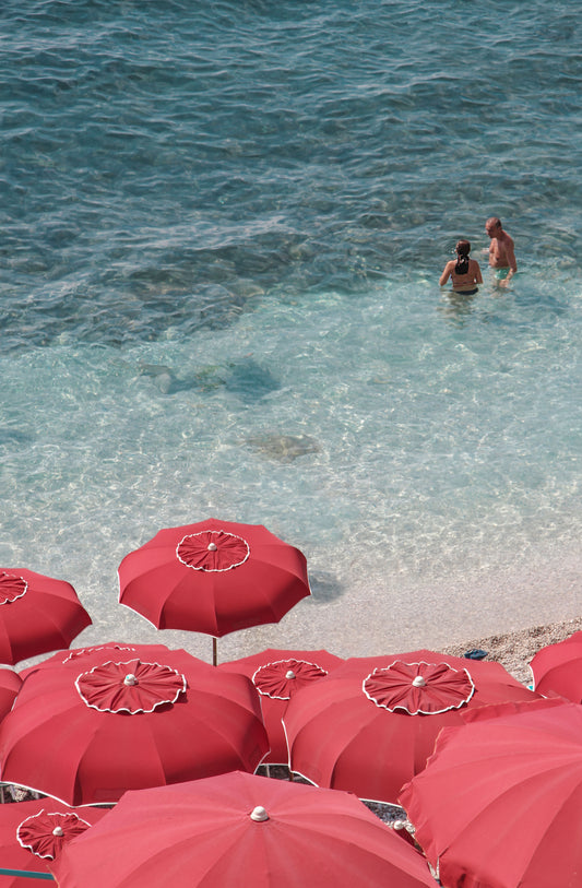 1.04 Italy, Capri; Red Parasols